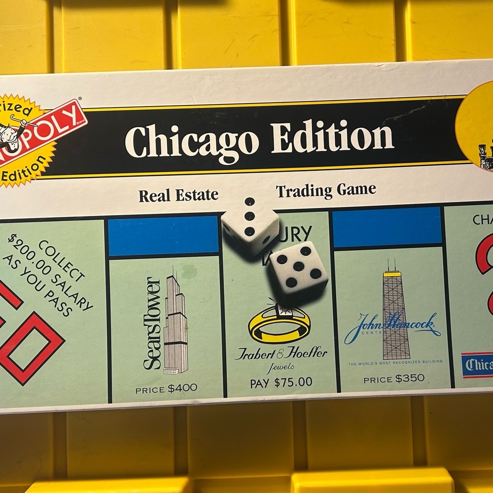 Monopoly Chicago Edition Board Game By Hasbro 1995 Vintage Parker Brothers